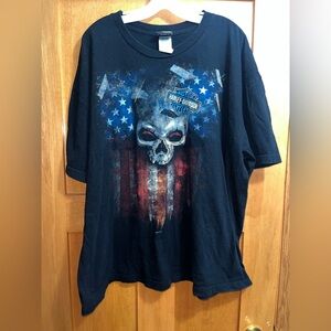 Harley-Davidson Vintage Tennessee Big Print USA Flag Skull T-Shirt 3XL Men’s​